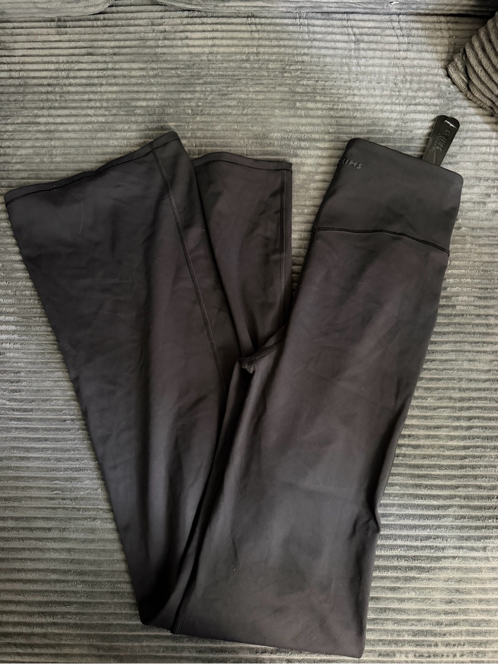 SKIMS Black Boot-Cut Flare Leggings with High Waist
